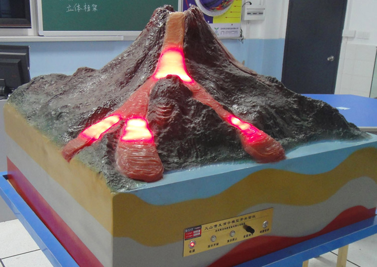 祁东校园安全火山喷发模拟